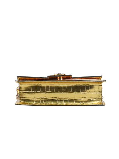Jessica Simpson Accessories Brooke Clutch in Gold Croco