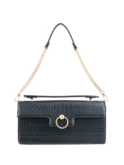 Jessica Simpson Accessories Brooke Clutch in Black Croco