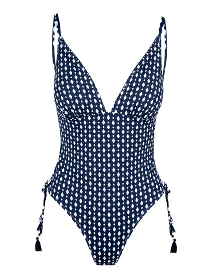 Jessica Simpson Women Drawstring One Piece in Shibori