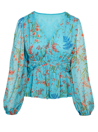 Jessica Simpson Women Marjani Top in Baltic-Field Floral
