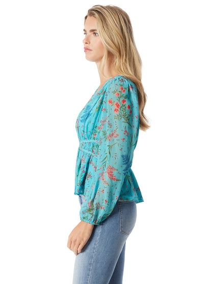 Jessica Simpson Women Marjani Top in Baltic-Field Floral