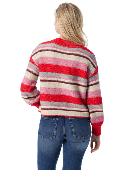 Jessica Simpson Women Portia Sweater in Goji Berry Stripe