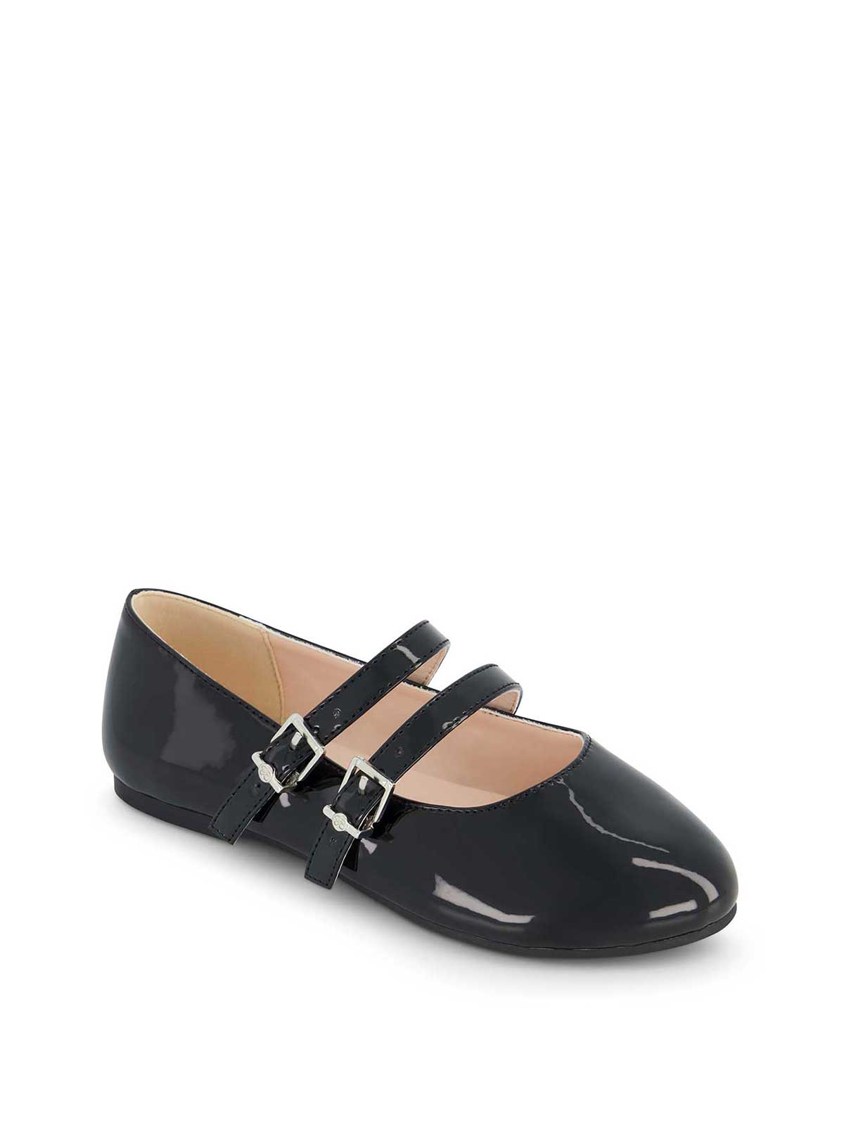 Jessica Simpson Women Little Girls' Amy Double Strap Ballet Flat in Black