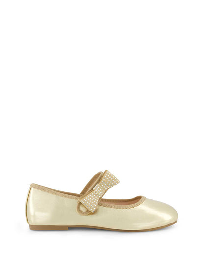 Jessica Simpson Women Little Girls' Amy Crystal Bow Ballet Flat in Gold