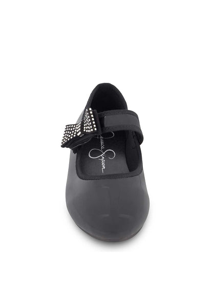 Jessica Simpson Women Little Girls' Amy Crystal Bow Ballet Flat in Black