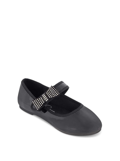 Jessica Simpson Women Little Girls' Amy Crystal Bow Ballet Flat in Black