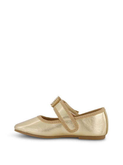 Jessica Simpson Women Toddler Amy Crystal Bow Ballet Flat in Gold