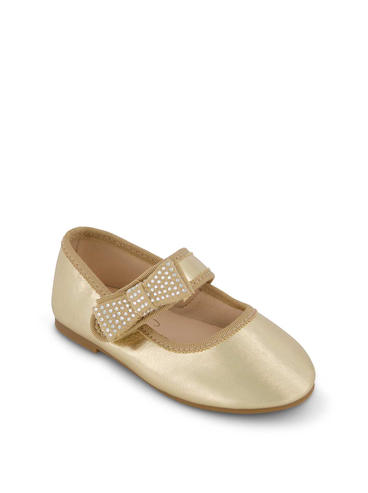 Jessica Simpson Women Toddler Amy Crystal Bow Ballet Flat in Gold