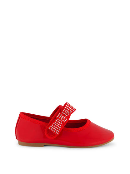 Jessica Simpson Women Toddler Amy Crystal Bow Ballet Flat in Red