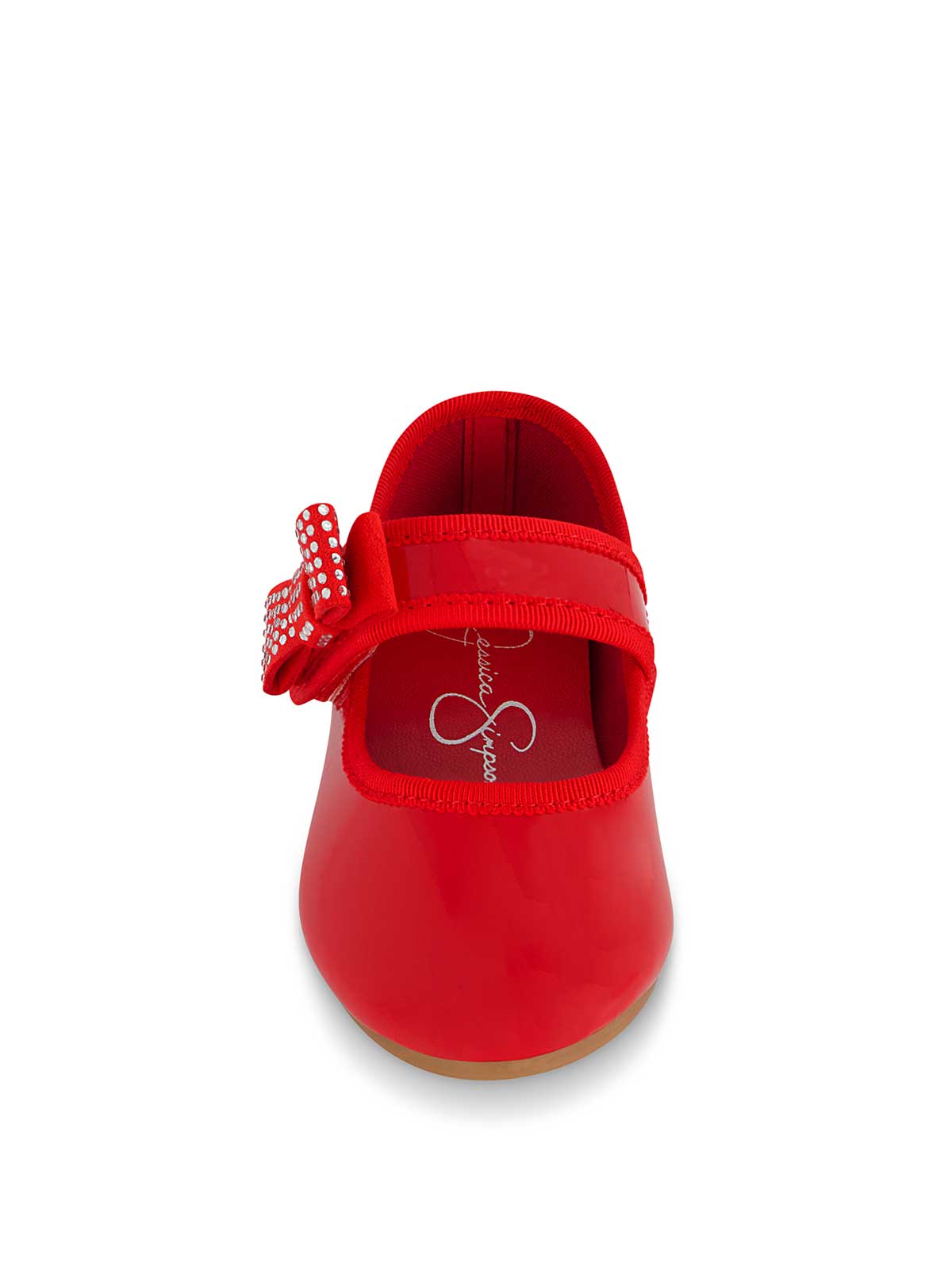 Jessica Simpson Women Toddler Amy Crystal Bow Ballet Flat in Red