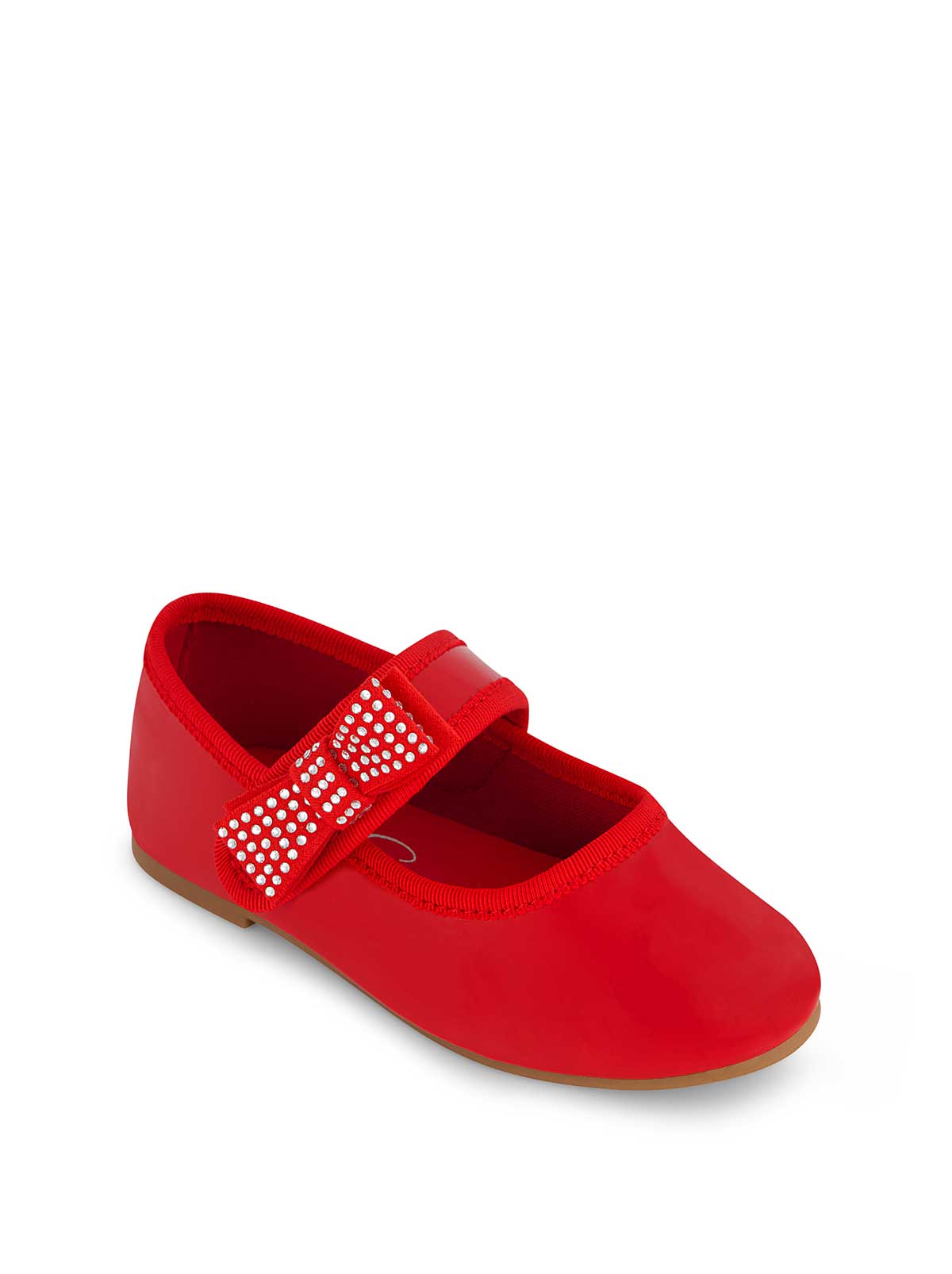Jessica Simpson Women Toddler Amy Crystal Bow Ballet Flat in Red