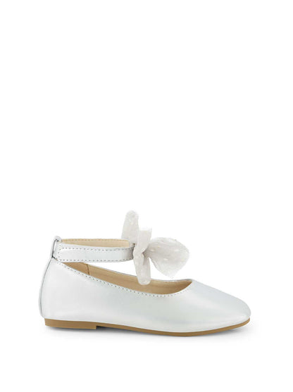 Jessica Simpson Women Toddler Amy Tulle Bow Ballet Flat in Silver