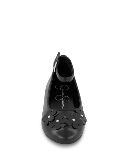 Jessica Simpson Women Little Girls' Amy Petal Ballet Flat in Black