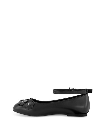 Jessica Simpson Women Little Girls' Amy Petal Ballet Flat in Black