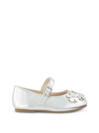 Jessica Simpson Women Toddler Amy Petal Ballet Flat in Silver