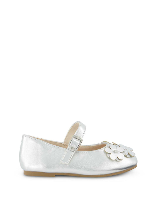 Jessica Simpson Women Toddler Amy Petal Ballet Flat in Silver