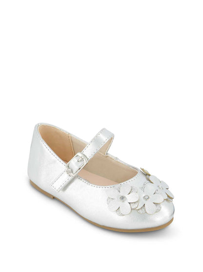 Jessica Simpson Women Toddler Amy Petal Ballet Flat in Silver