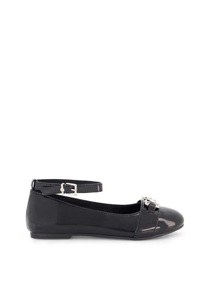 Jessica Simpson Women Little Girls' Amy Double Buckle Ballet Shoe in Black