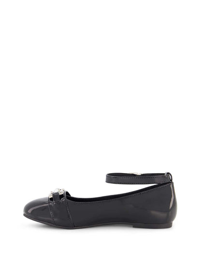 Jessica Simpson Women Little Girls' Amy Double Buckle Ballet Shoe in Black