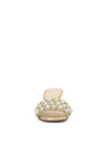 Jessica Simpson Women Cameleah Heeled Sandal in Soft Gold