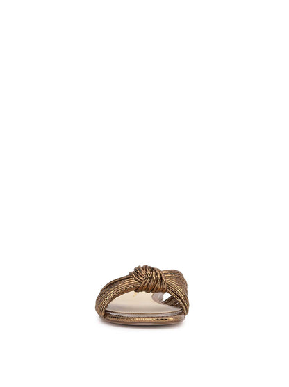 Jessica Simpson Women Dydra Knotted Flat Sandal in Bronze