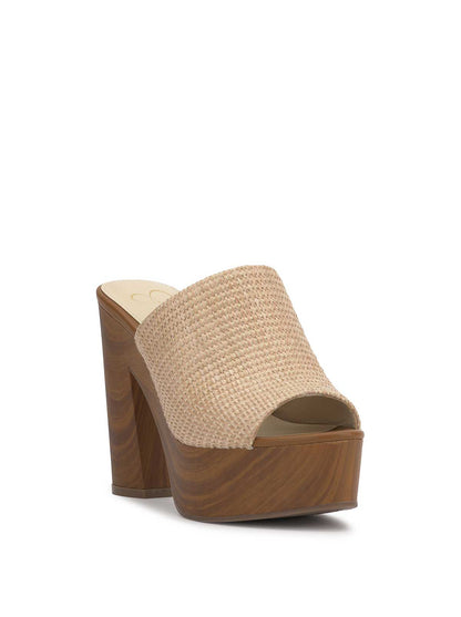 Jessica Simpson Women Shelbie Platform Slide in Natural Raffia