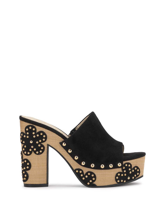 Jessica Simpson Women Shelbie Platform Slide in Black Floral