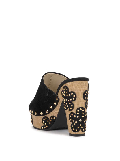 Jessica Simpson Women Shelbie Platform Slide in Black Floral