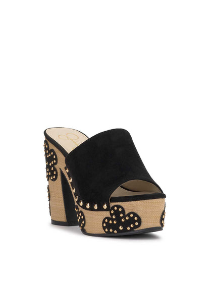 Jessica Simpson Women Shelbie Platform Slide in Black Floral
