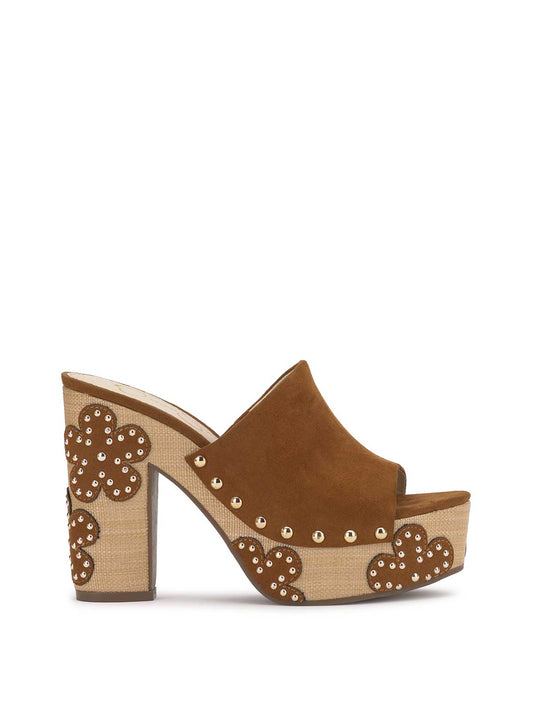 Jessica Simpson Women Shelbie Platform Slide in Tuscan Tan
