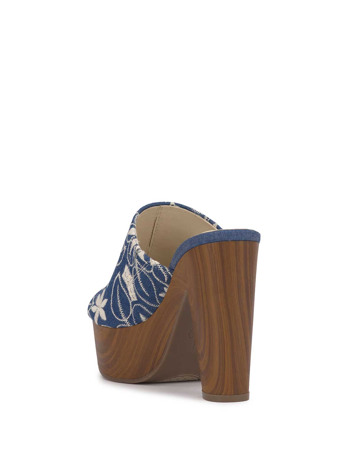 Jessica Simpson Women Shelbie Platform Slide in Floral Denim
