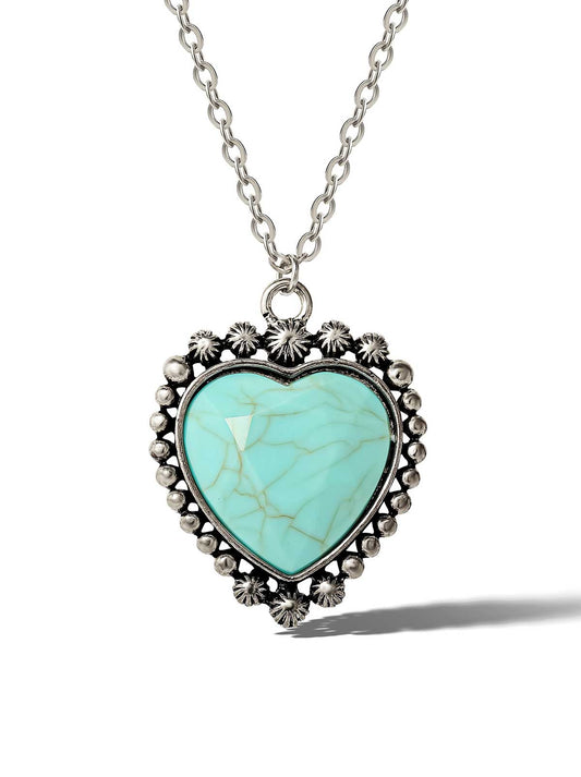 Jessica Simpson Accessories Turquoise Heart Necklace