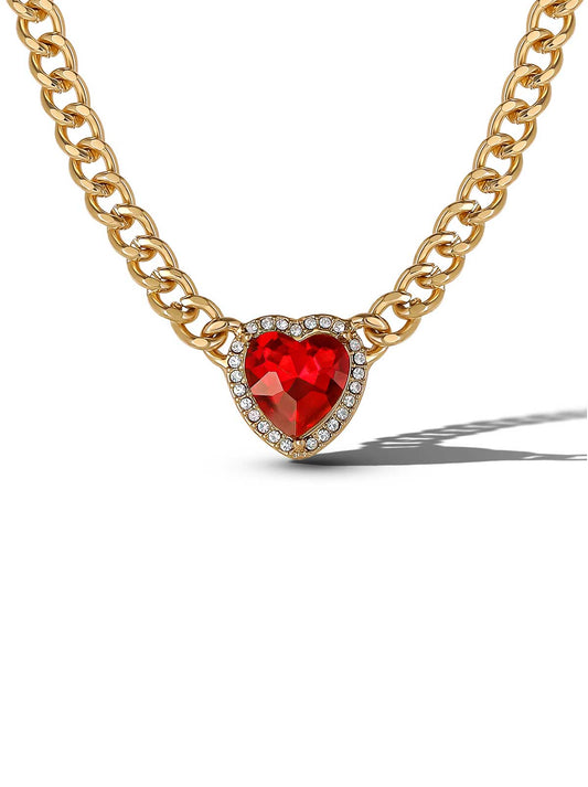 Jessica Simpson Accessories Red Heart Necklace
