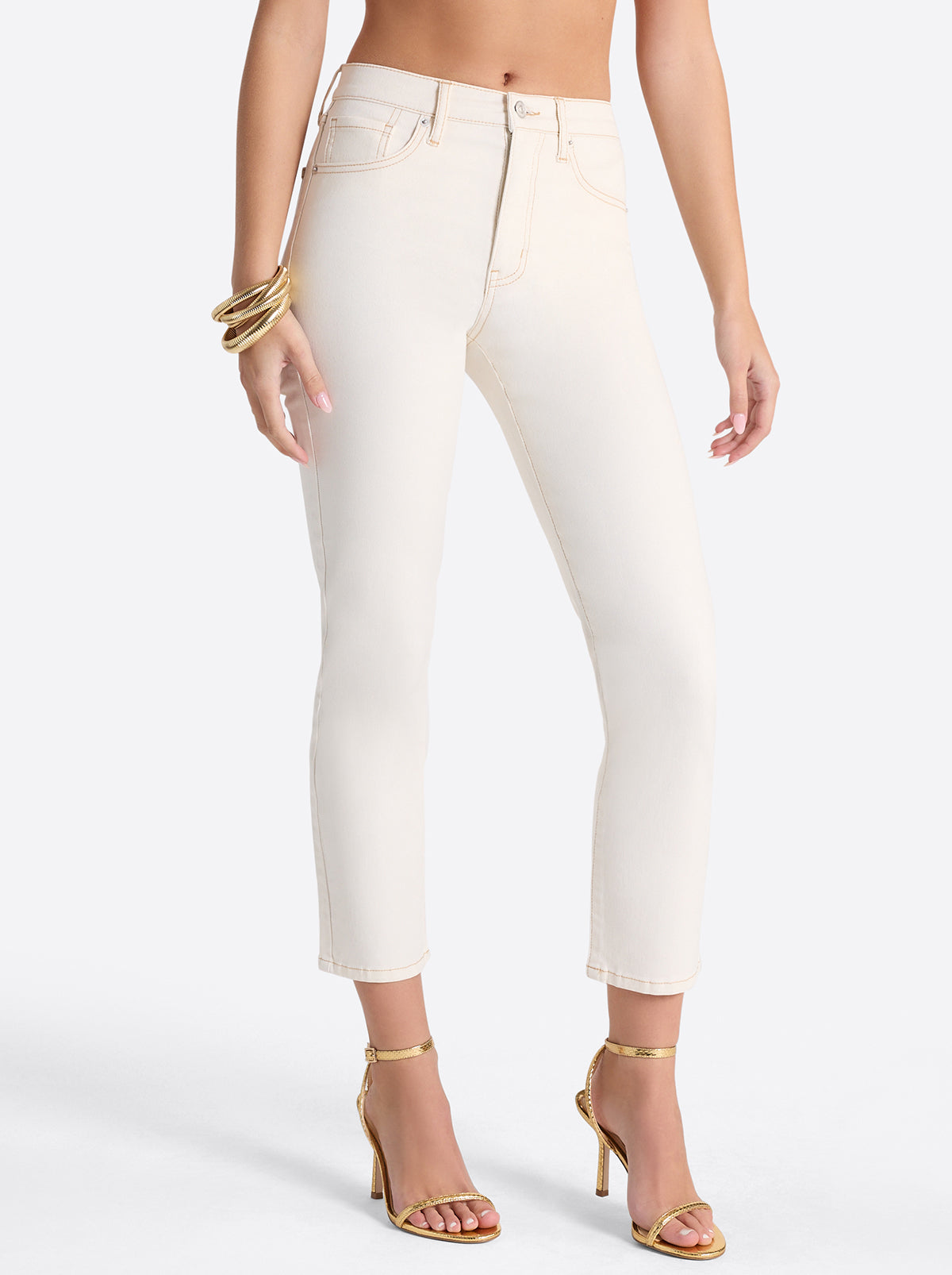 Jessica Simpson Women Harmony Straight High Rise Jeans in Ecru