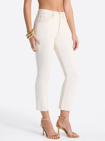 Jessica Simpson Women Harmony Straight High Rise Jeans in Ecru