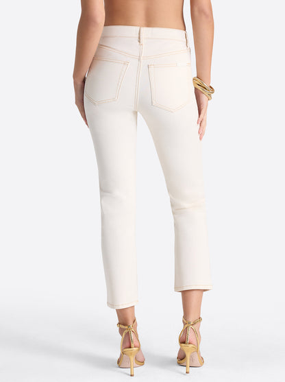 Jessica Simpson Women Harmony Straight High Rise Jeans in Ecru