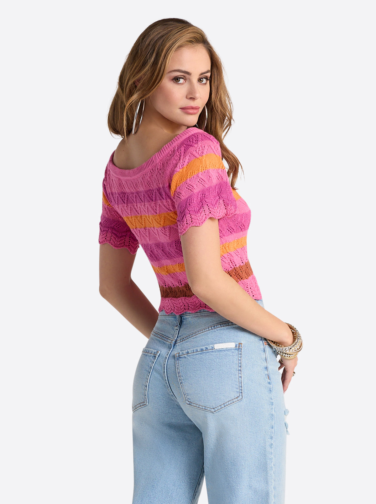 Jessica Simpson Women Edlyn Sweater in Rosebloom Combo
