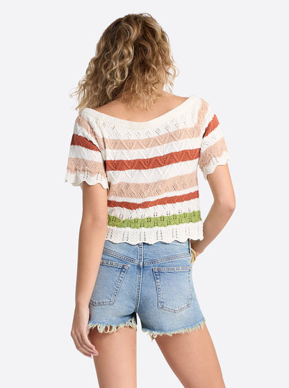 Jessica Simpson Women Edlyn Sweater in Gardenia Combo
