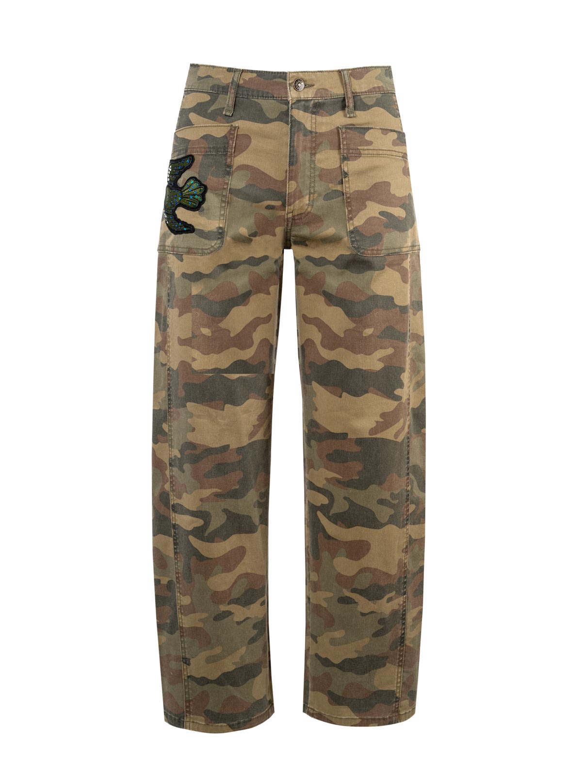 Jessica Simpson Women Relaxed Barrel Jeans in Camo
