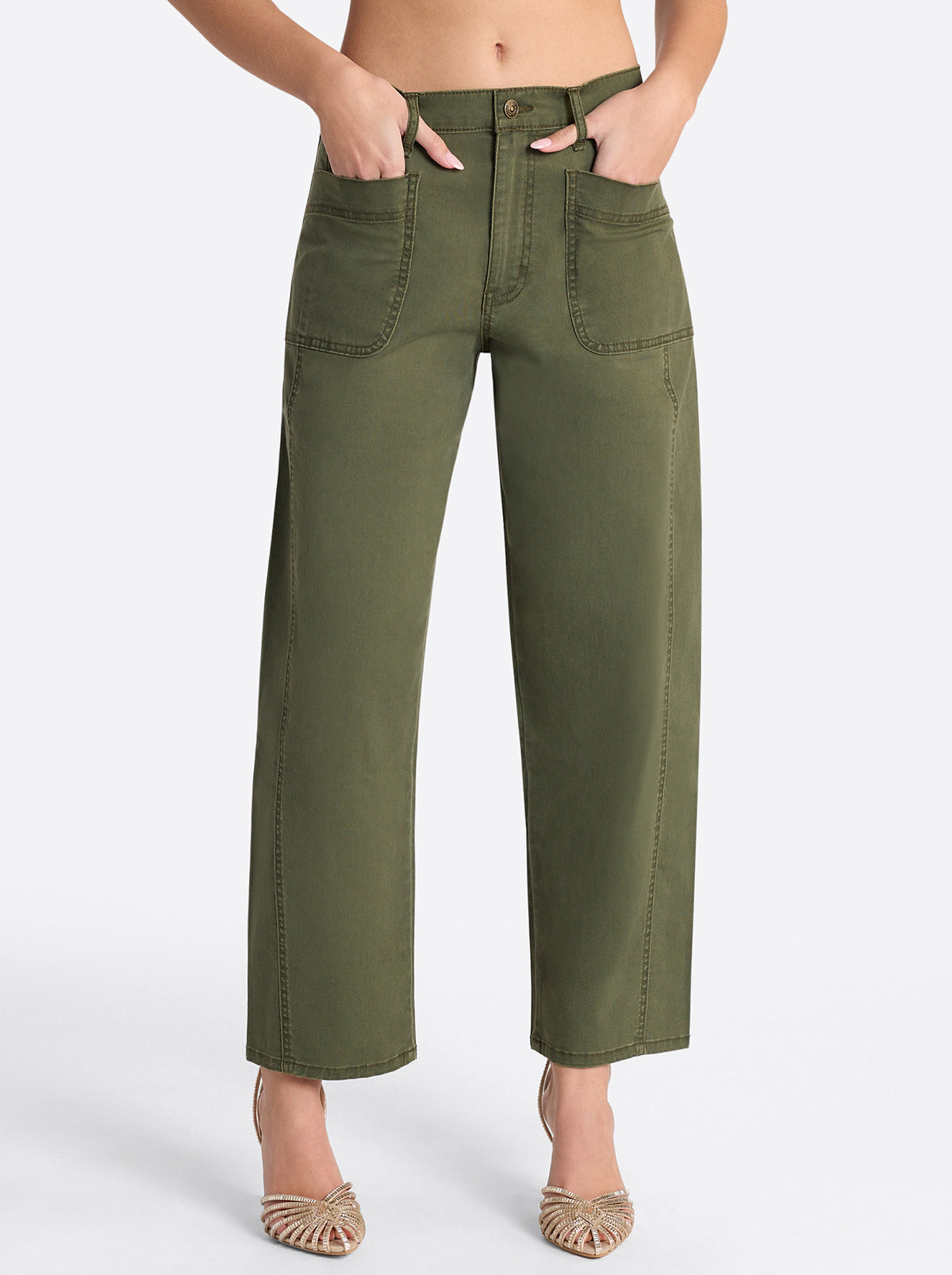 Jessica Simpson Women Relaxed Barrel Jeans in Forest Night