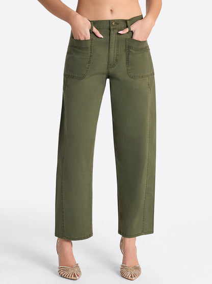 Jessica Simpson Women Relaxed Barrel Jeans in Forest Night