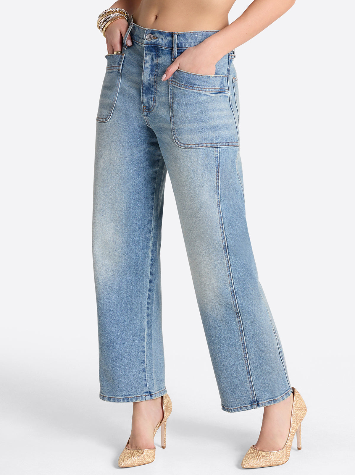 Jessica Simpson Women Relaxed Barrel Jeans in Composer