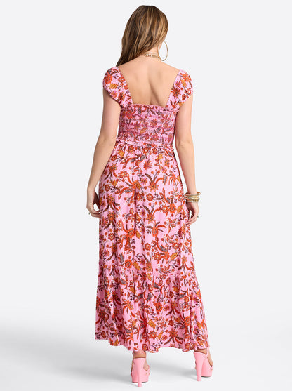 Jessica Simpson Women Clarice Maxi Dress in Rosebloom Wild Jacobeans