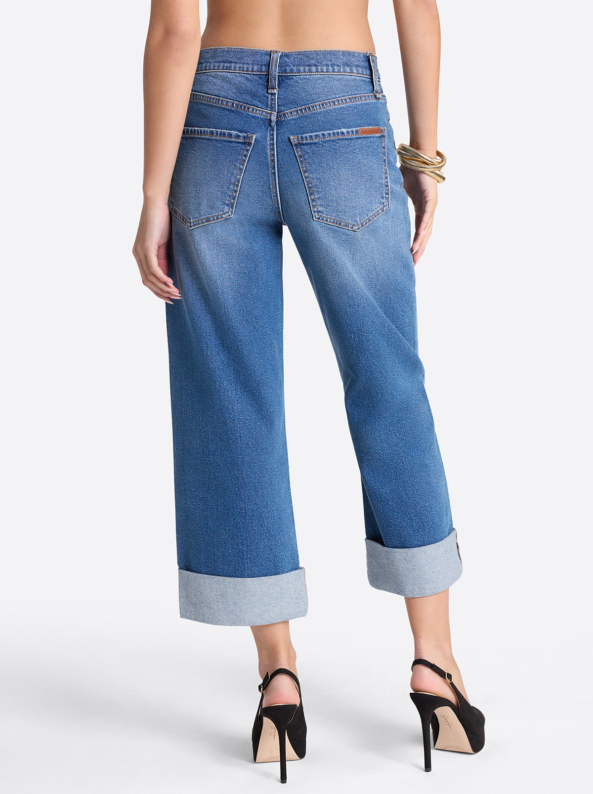 Jessica Simpson Women Valentine Wide Leg Boyfriend Jeans in High Road