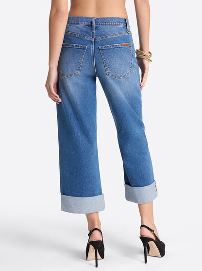 Jessica Simpson Women Valentine Wide Leg Boyfriend Jeans in High Road