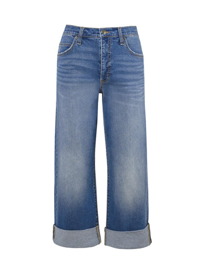 Jessica Simpson Women Valentine Wide Leg Boyfriend Jeans in High Road
