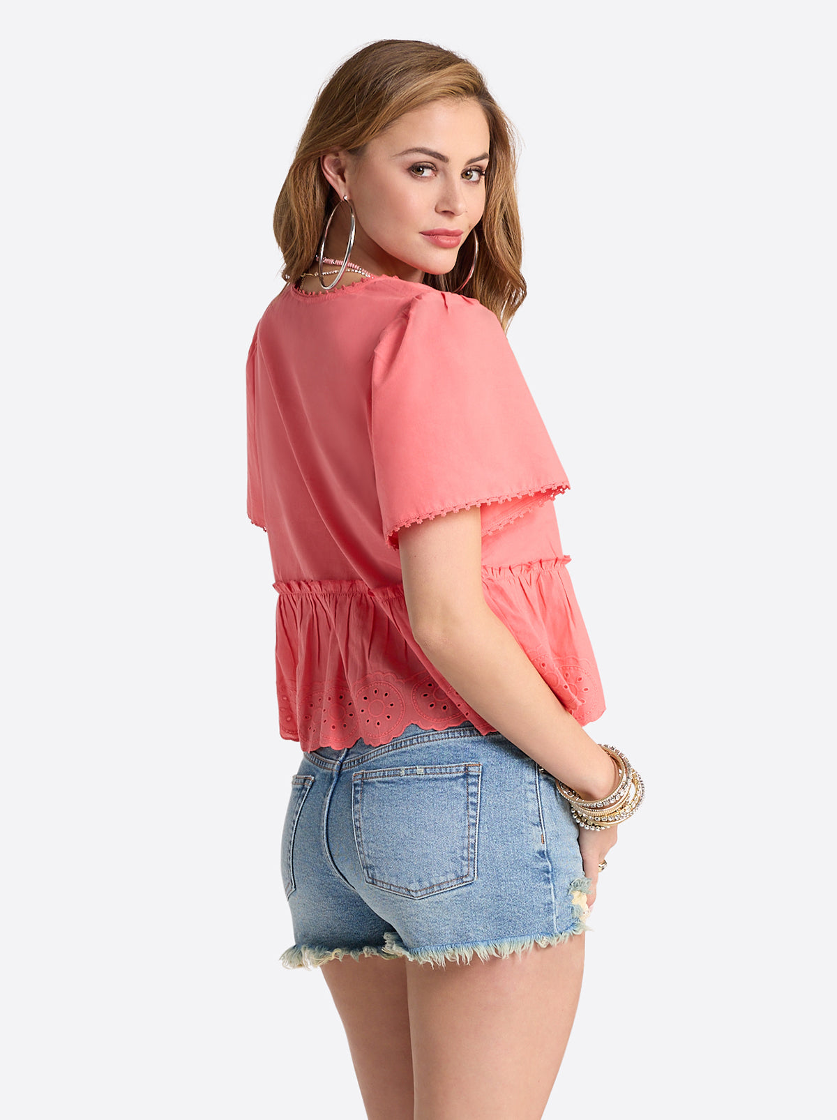 Jessica Simpson Women Raquelle Blouse in Dubarry