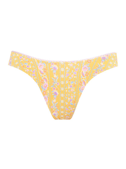 Jessica Simpson Women High Cut Cheeky Bottom in Foxglove Stripe