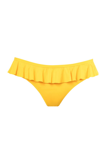 Jessica Simpson Women Solids Ruffle Bikini Bottom in Tangerine